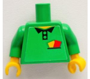 LEGO Grøn Torso med Rød og Gul Cards (Fodbold Referee) (973)