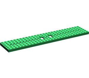 LEGO Green Train Base 6 x 28 with 2 Rectangular Cutouts and 3 Round Holes Each End (4093)