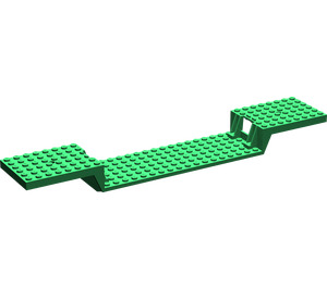 LEGO Grün Zug Base 6 x 34 Split-Level mit unteren Rohren und 1 Loch an jedem Ende (2972)