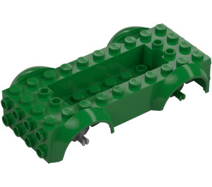 LEGO Green Vehicle Base with Medium Stone Gray Wheel Holders (1813 / 12622)