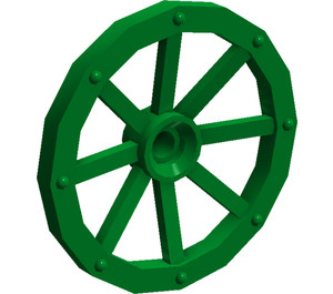 LEGO Vert Roue de chariot Ø33.8 avec 8 Rayons avec trou cranté (4489)