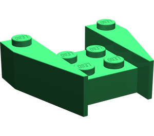 LEGO Green Wedge 3 x 4 without Stud Notches (2399)