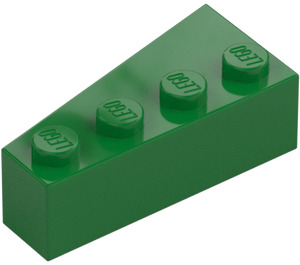 LEGO Grøn Kile Klods 2 x 4 Højre (41767)