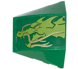 LEGO Green Wedge Curved 3 x 4 Triple with Dragon Head (Left) Sticker (64225)