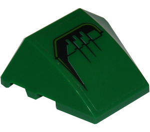 LEGO Green Wedge Curved 3 x 4 Triple with Left Side Sticker (64225)