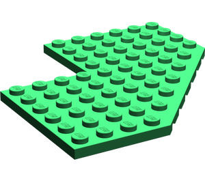 LEGO Grün Keil Platte 10 x 10 mit Ausgeschnitten (2401)