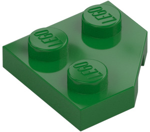 LEGO Grøn Kile Plade 2 x 2 Cut Hjørne (26601)