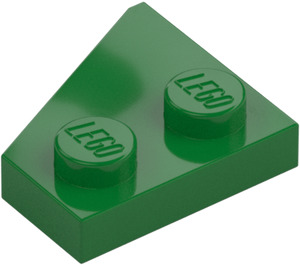 LEGO Groen Wig Plaat 2 x 2 Vleugel Rechts (24307)