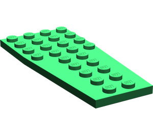 LEGO Green Wedge Plate 4 x 9 Wing without Stud Notches (2413)