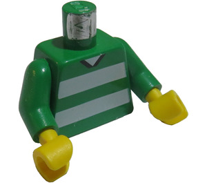 LEGO Verde Bianco e Verde Team Player con Number 18 sul retro Busto (973 / 73403)