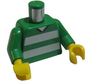 LEGO Groen Wit en Groen Team Player met Number 2 op Terug Torso (973)