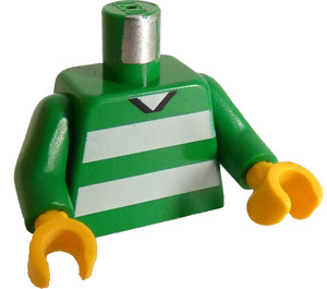 LEGO Grün Weiß und Grün Team Player mit Number 3 auf der Rückseite Torso (973)