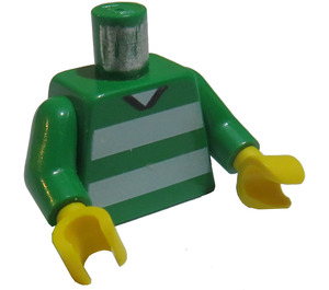 LEGO Green White and Green Team Player with Number 9 on Back Torso (973)