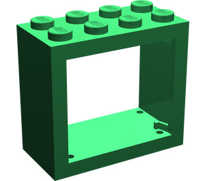 LEGO Green Window 2 x 4 x 3 with Rounded Holes (4132)