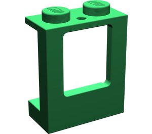 LEGO Green Window Frame 1 x 2 x 2 with 2 Holes in Bottom (2377)
