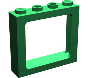 LEGO Green Window Frame 1 x 4 x 3 (center studs hollow, outer studs solid) (6556)