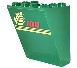 LEGO Vert Pare-brise 3 x 4 x 4 Inversé avec 3 Rayures et "5000", Wheat Spike sur La gauche Côté Autocollant (4872)