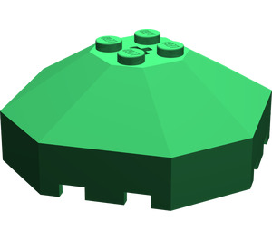 LEGO Green Windscreen 6 x 6 Octagonal Canopy with Axle Hole (2418)