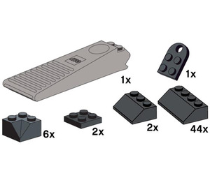 LEGO Grey Steen Separator met Zwart Kader Pieces BAG6
