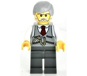 LEGO Grey Pelo Hombre con tie Minifigura