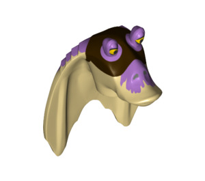 LEGO Gungan Head with Lavender Top and Dark Brown Mask (20889)