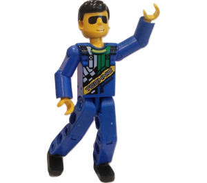 LEGO Guy dans Bleu Overalls Figure technique sans pattes autocollantes