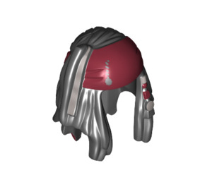 LEGO Haar mit Dreadlocks mit Beads und Dark rot Bandana  (12254 / 95331)