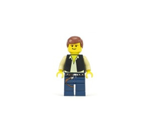 LEGO Han Solo z Czarny Kamizelka I Dark Niebieski Nogi z Żółty Głowa Minifigurka