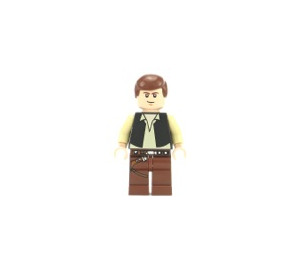 LEGO Han Solo met Zwart Vest en Reddish Bruin Poten Minifiguur (Glimlach)