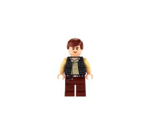 LEGO Han Solo s Černá Vesta s Pockets a Reddish Hnědá Nohy Minifigurka