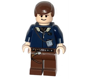 LEGO Han Solo with Dark Blue Jacket and Reddish Brown Legs Minifigure (Smirk)