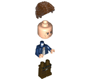 LEGO Han Solo with Dark Blue Open Jacket and Dark Brown Legs (Smile / Frown) Minifigure