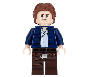 LEGO Han Solo z Dark Niebieski Open Kurtka I Dark brązowy Nogi (Smirk / Breathing Maska) Minifigurka