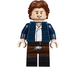 LEGO Han Solo met Dark Blauw Open Jasje en Dark Bruin Poten met Zwart Boots Minifiguur