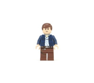 LEGO Han Solo with Dark Blue Open Jacket and Reddish Brown Legs Minifigure