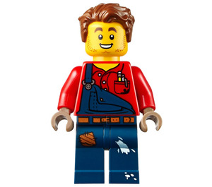 LEGO Handyman Harl Hubbs met Overalls en Paint Stains Minifiguur