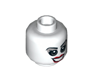 LEGO Harley Quinn - White Arms Minifigure Head (Recessed Solid Stud) (3626 / 21955)