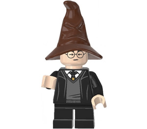 LEGO Harry Potter s Černá Robe a Sorting Čepice Minifigurka