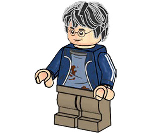 LEGO Harry Potter with Dark Blue Jacket and Dark Tan Legs with Dirt Stains and Printed Arms Minifigure