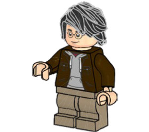 LEGO Harry Potter with Dark Brown Hoodie Minifigure