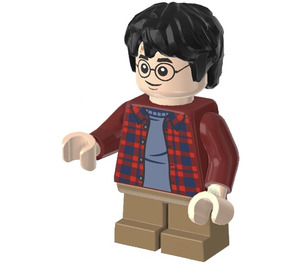 LEGO Harry Potter med Mørkerød Plaid Skjorte og Mørkebrun Ben Minifigur