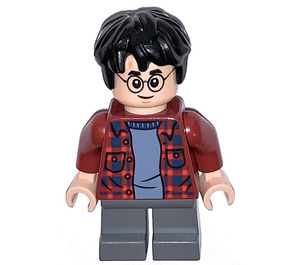 LEGO Harry Potter с Тъмно червено Plaid Риза и Сив Крака Минифигурка