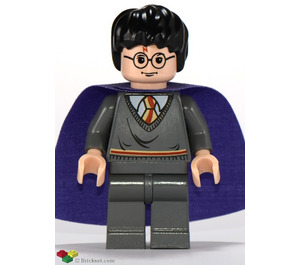 LEGO Harry Potter mit Dark Stone Grau Gryffindor und Violet Umhang Minifigur