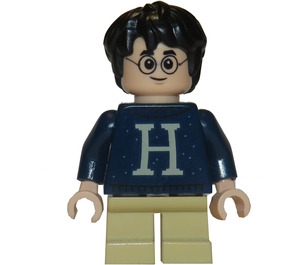 LEGO Harry Potter with 'H' on Dark Blue Pullover, short legs Minifigure