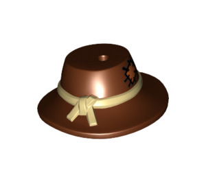 LEGO Hat with Wide Brim and Band with Tan Rope and Patch (13788 / 14402)