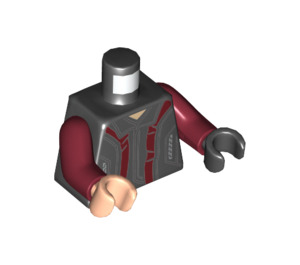 LEGO Hawkeye med Mørkerød og Spiky Hår Minifig Torso (973 / 76382)