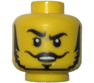 LEGO Head Dual Sided Black Eyebrows, Moustache and Beard, Raised Right Eyebrow (Recessed Solid Stud) (3626)