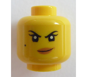 LEGO Hoofd Vrouwelijk Zwart Eyebrows en Beauty Mark (Verzonken solide nop) (3626)