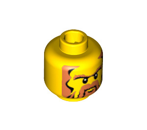 LEGO Hoofd met Beard, Sideburns (Veiligheids Stud) (3626 / 53935)
