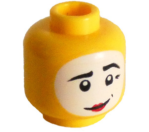 LEGO head with Black Eyebrows, Red Lips and White Face Paint